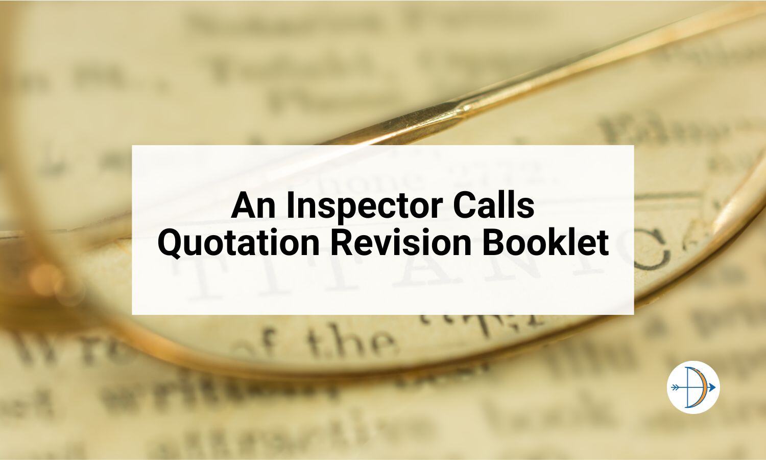 An Inspector Calls Quotation Revision Booklet | English Teaching Resource